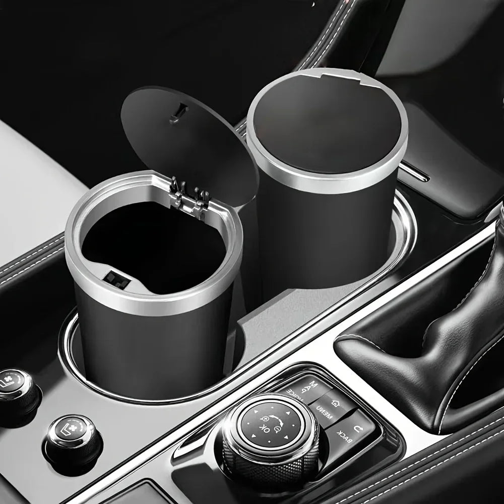 Car Trash Bin Car Interior Rubbish Box Garbage Container Car Cup Holder Trash Can Auto Ashtray Dust Organizer Storage Barrel