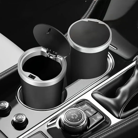 Car Trash Bin Car Interior Rubbish Box Garbage Container Car Cup Holder Trash Can Auto Ashtray Dust Organizer Storage Barrel