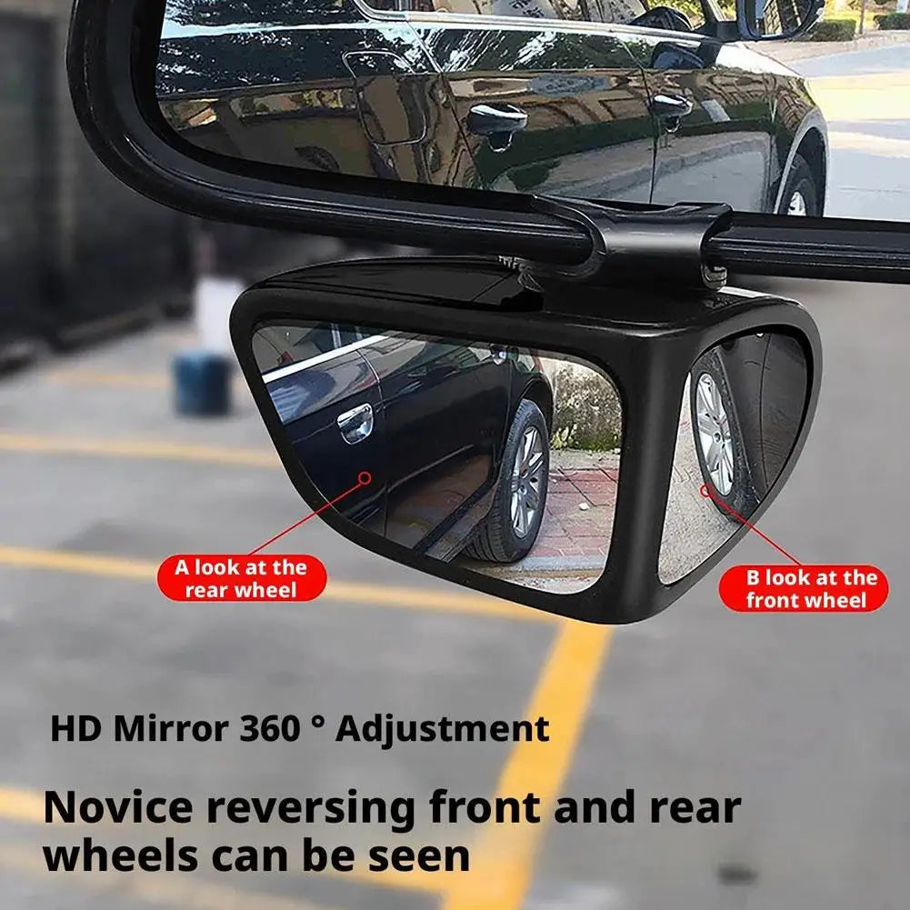 2pcs Universal Blind Spot Mirrors 360° Adjustable Wide-Angle View HD Side Rear Rearview Mirror Auto Auxiliary Rearview