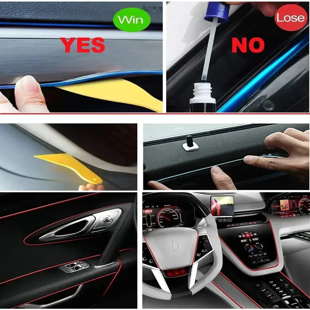 1-5M Car Interior Lights LED Strip Atmosphere Lamp DIY Styling Decorative Light USB EL Wiring Auto Interior Decor Accessories