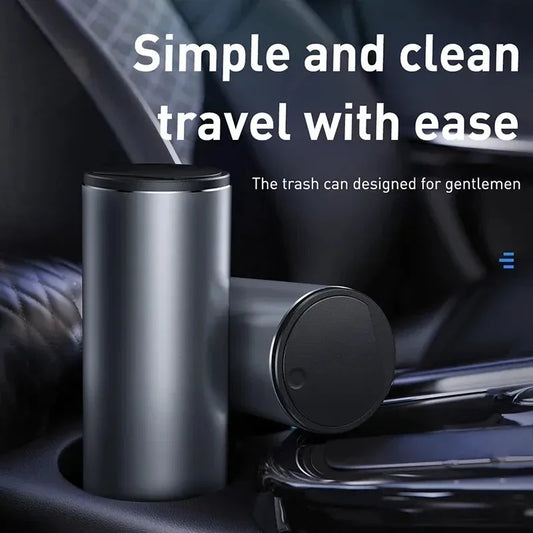 2026 NEW Car Trash Bin Alloy Garbage Can For Car Dustbin Waste Rubbish Basket Bin Organizer Storage Holder Bag Auto Accessories