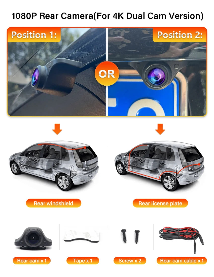 Dash Cam 4K for Polestar 2 Polestar2 2025 2024 2023 2022 2021,Car DVR Dashcam Camera Video Recorder for Volvo Polestar 2