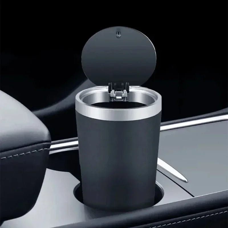 Car Trash Bin Car Interior Rubbish Box Garbage Container Car Cup Holder Trash Can Auto Ashtray Dust Organizer Storage Barrel