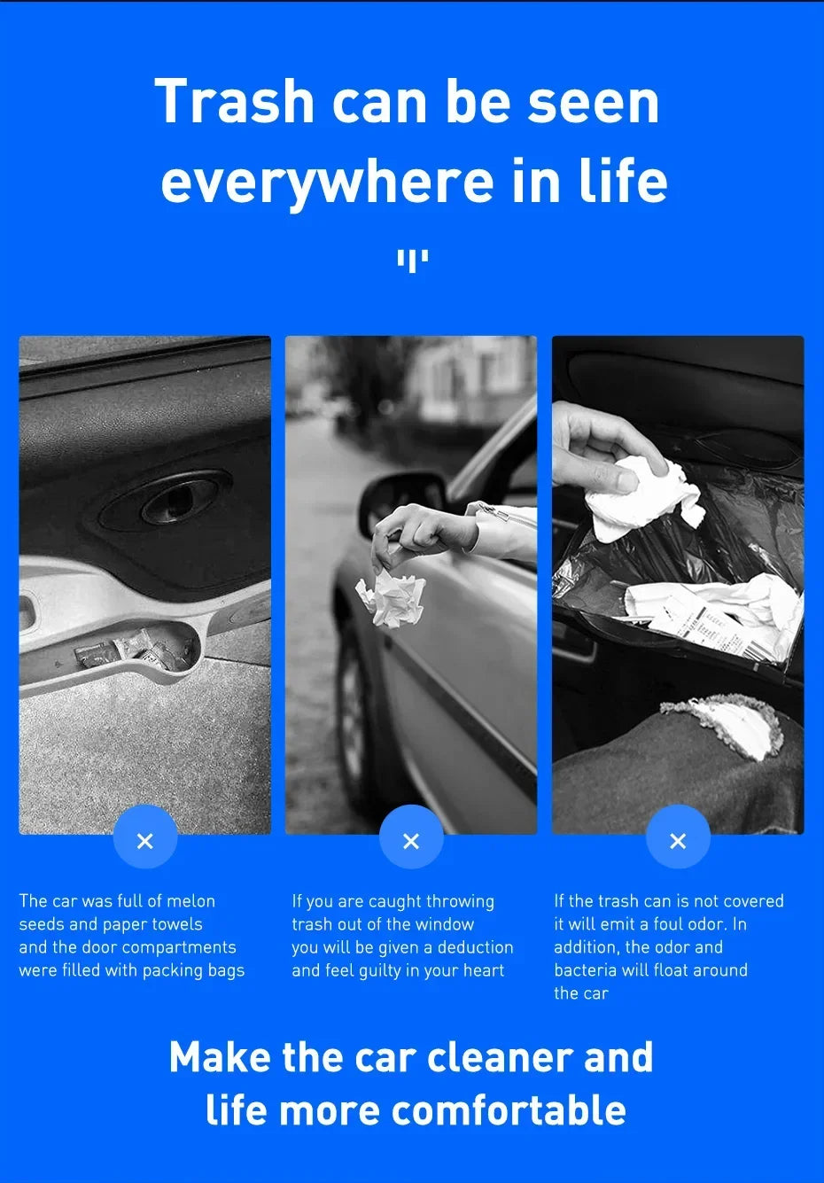 2026 NEW Car Trash Bin Alloy Garbage Can For Car Dustbin Waste Rubbish Basket Bin Organizer Storage Holder Bag Auto Accessories
