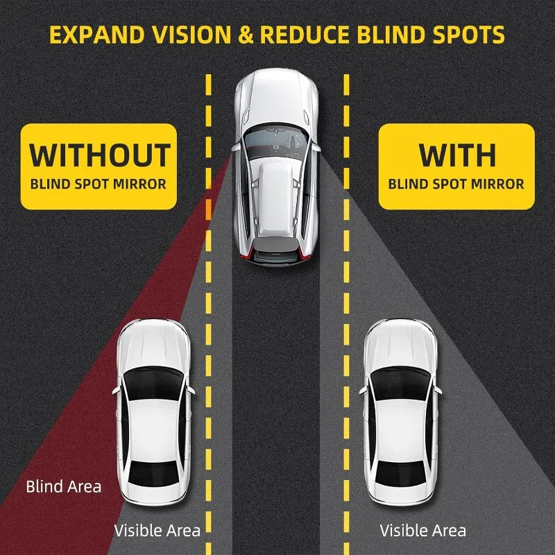 2pcs Blind Spot Mirror for Car, HD Frameless Wide-Angle Convex Mirror for Side View Mirror Blindspot for Car, SUV, Truck