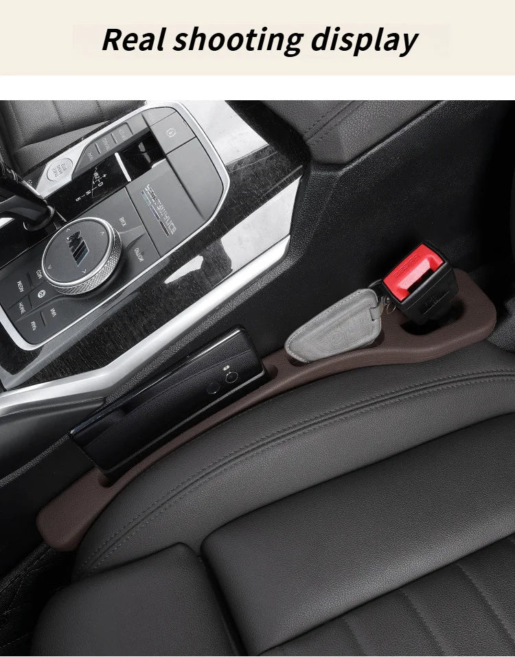 2pcs Car Seat Gap Filler Set - Soft Elastic Multi-Pocket Organizer, Leakproof Anti-Loss, Fits Sedans/SUVs/Trucks