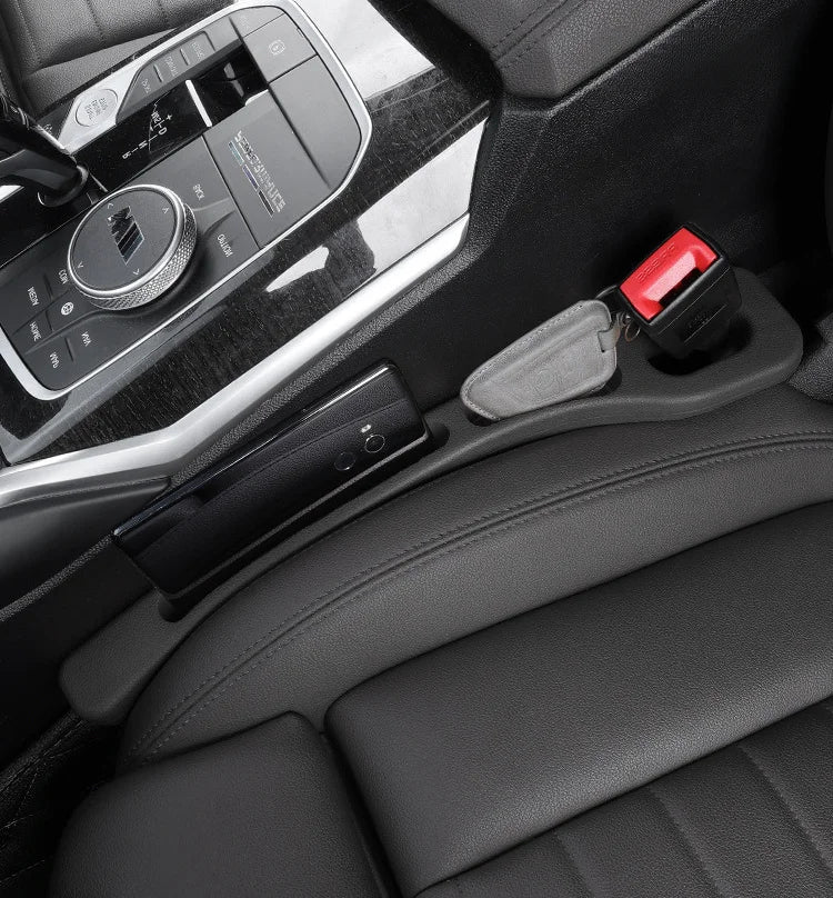 2pcs Car Seat Gap Filler Set - Soft Elastic Multi-Pocket Organizer, Leakproof Anti-Loss, Fits Sedans/SUVs/Trucks