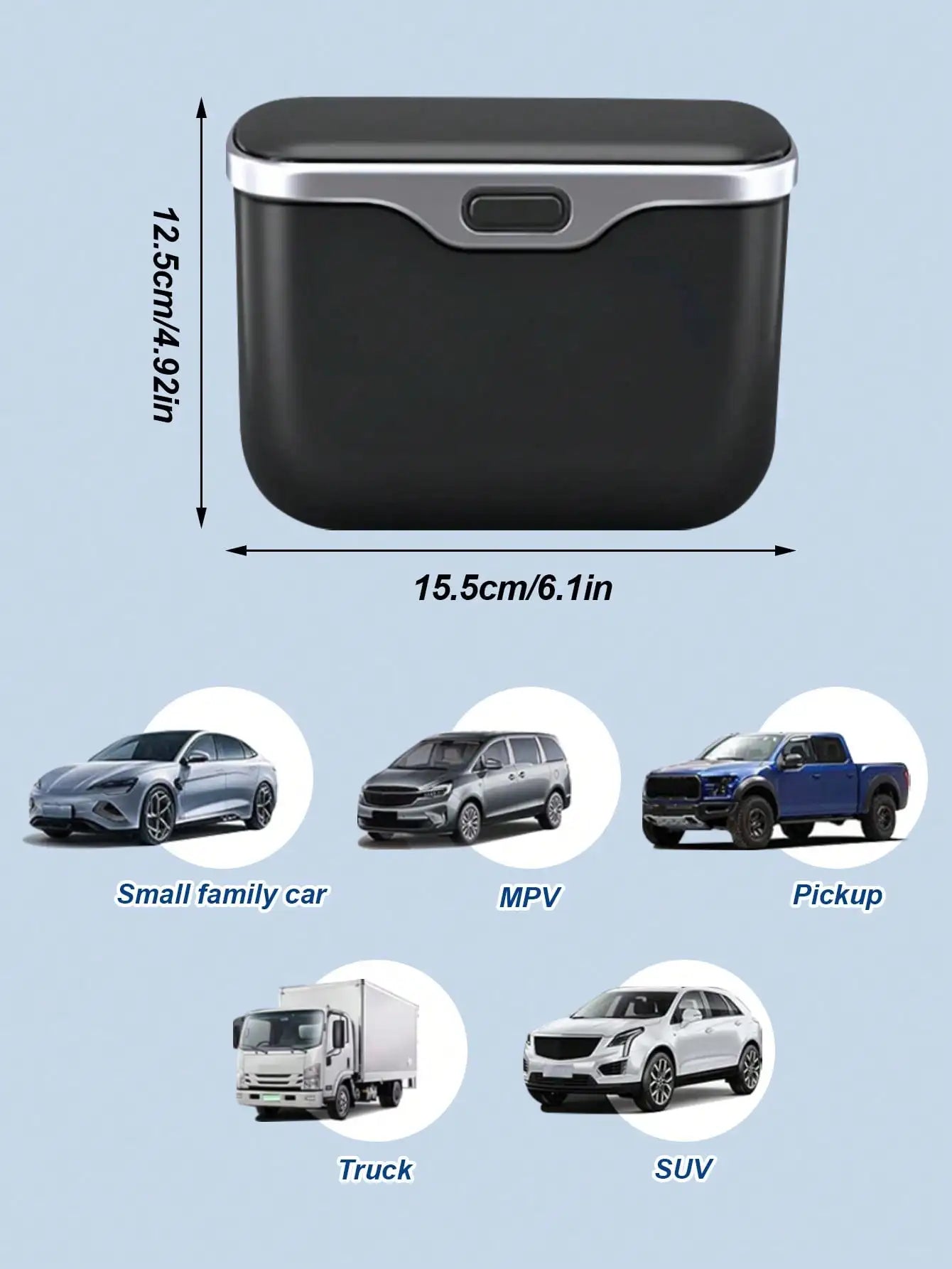Multi-Functional Car Trash Bin – ABS Material, Serving as a Car Trash Can, Storage Box and Storage Bag