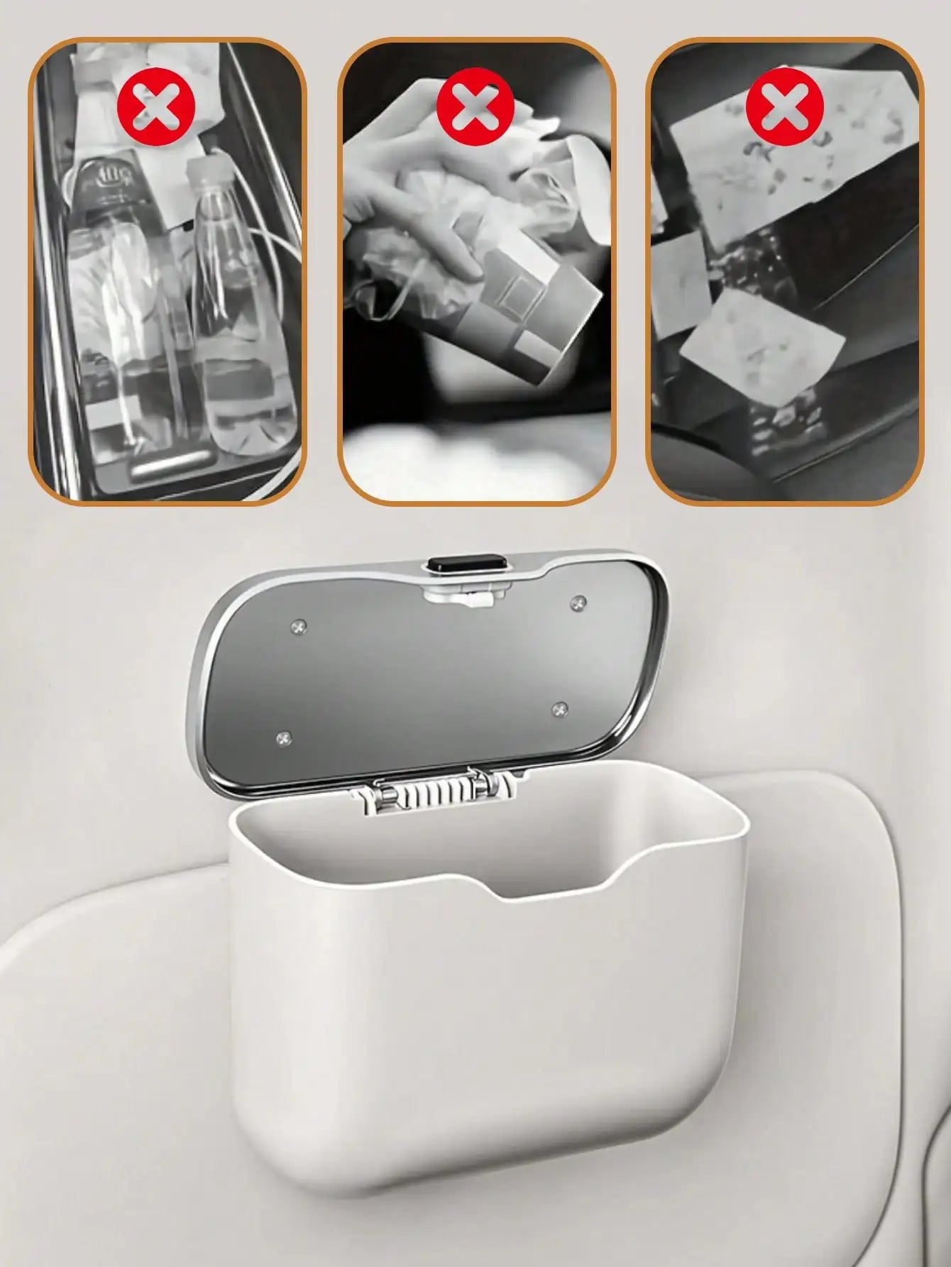 Multi-Functional Car Trash Bin – ABS Material, Serving as a Car Trash Can, Storage Box and Storage Bag