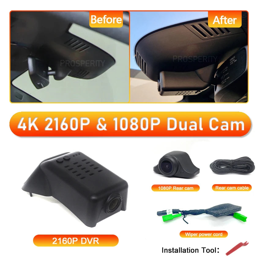 Dash Cam 4K for Polestar 2 Polestar2 2025 2024 2023 2022 2021,Car DVR Dashcam Camera Video Recorder for Volvo Polestar 2