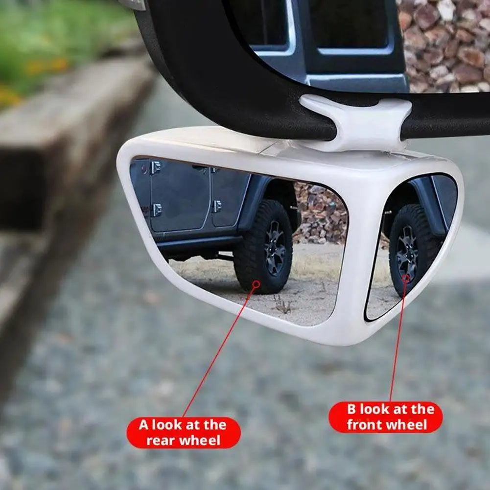 2pcs Universal Blind Spot Mirrors 360° Adjustable Wide-Angle View HD Side Rear Rearview Mirror Auto Auxiliary Rearview