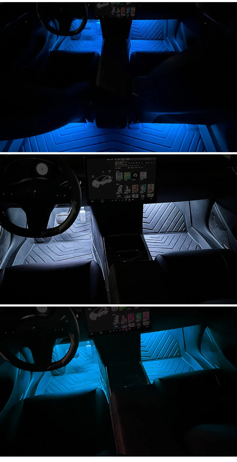 LED Car Interior Ambient Foot Light with USB Backlight Lighting 5V Auto Decorative Atmosphere Neon Lamp Vehicle Accessories