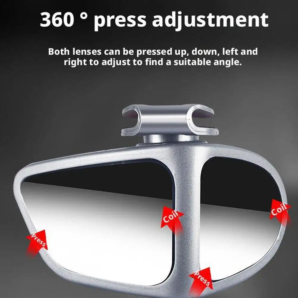 2pcs Universal Blind Spot Mirrors 360° Adjustable Wide-Angle View HD Side Rear Rearview Mirror Auto Auxiliary Rearview