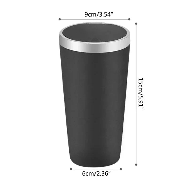 Car Trash Bin Car Interior Rubbish Box Garbage Container Car Cup Holder Trash Can Auto Ashtray Dust Organizer Storage Barrel