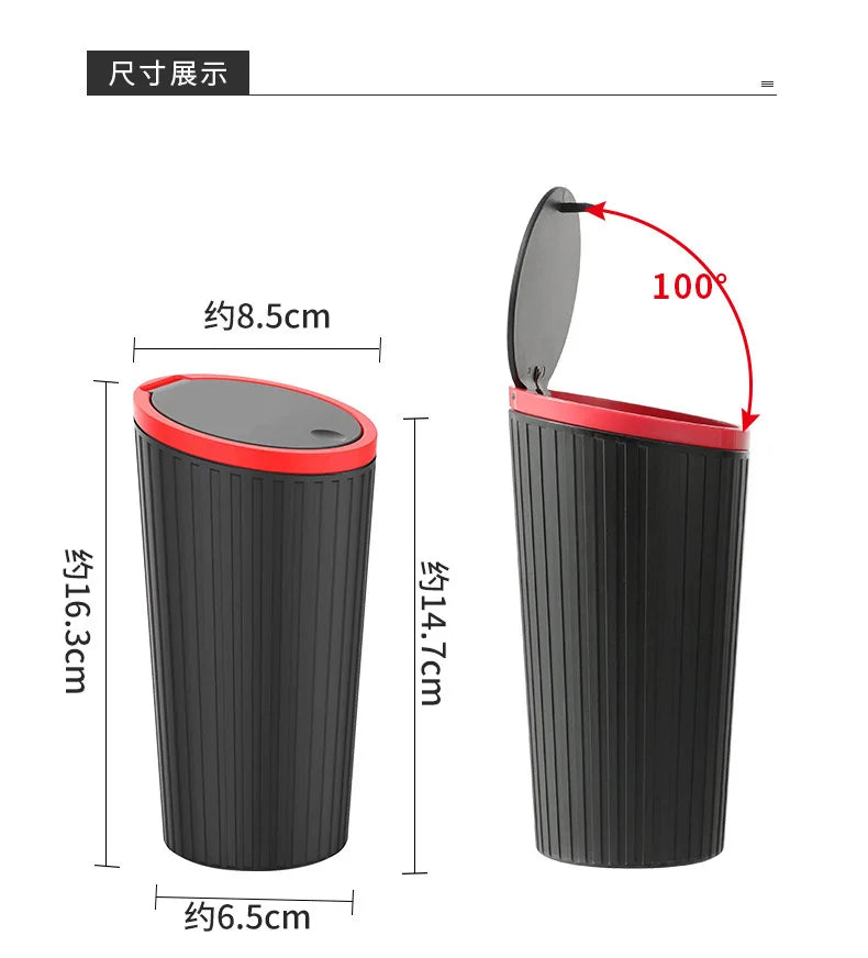 Universal Car Trash Bin Can Mini Auto Dust Organizer Car Interior Rubbish Bag Garbage Container Storage Box Bucket Auto Accessor