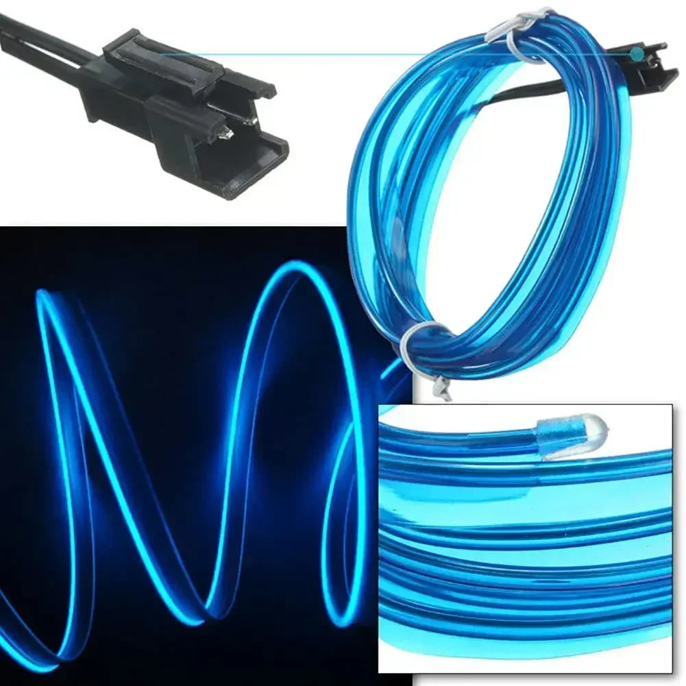 1-5M Car Interior Lights LED Strip Atmosphere Lamp DIY Styling Decorative Light USB EL Wiring Auto Interior Decor Accessories