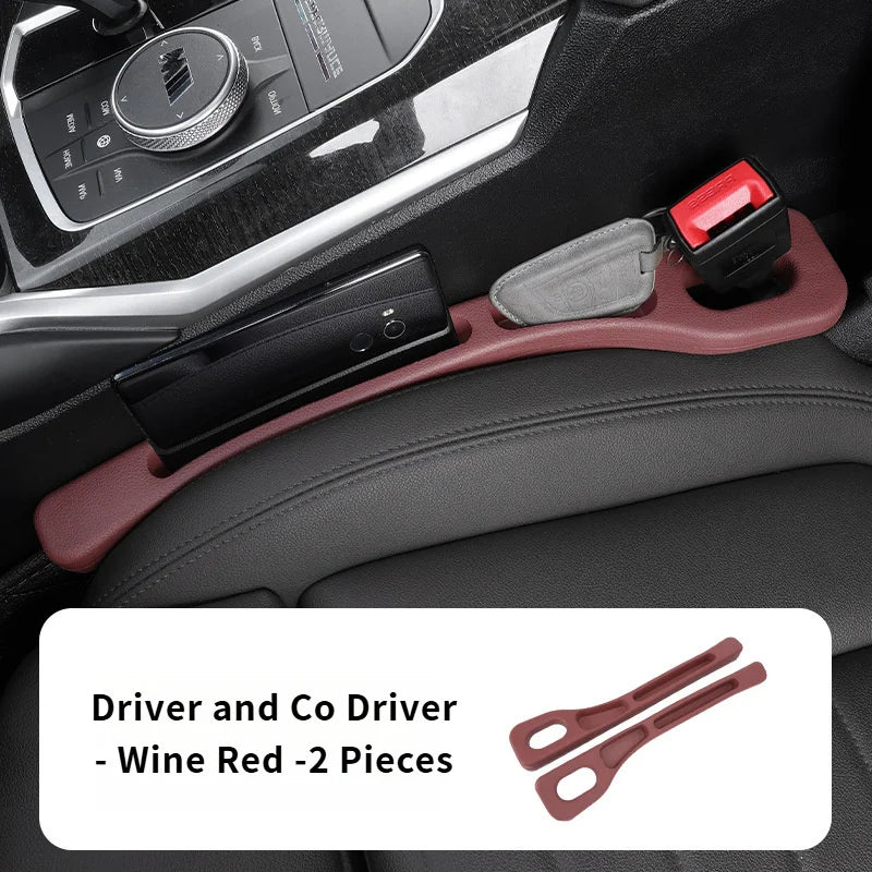 2pcs Car Seat Gap Filler Set - Soft Elastic Multi-Pocket Organizer, Leakproof Anti-Loss, Fits Sedans/SUVs/Trucks