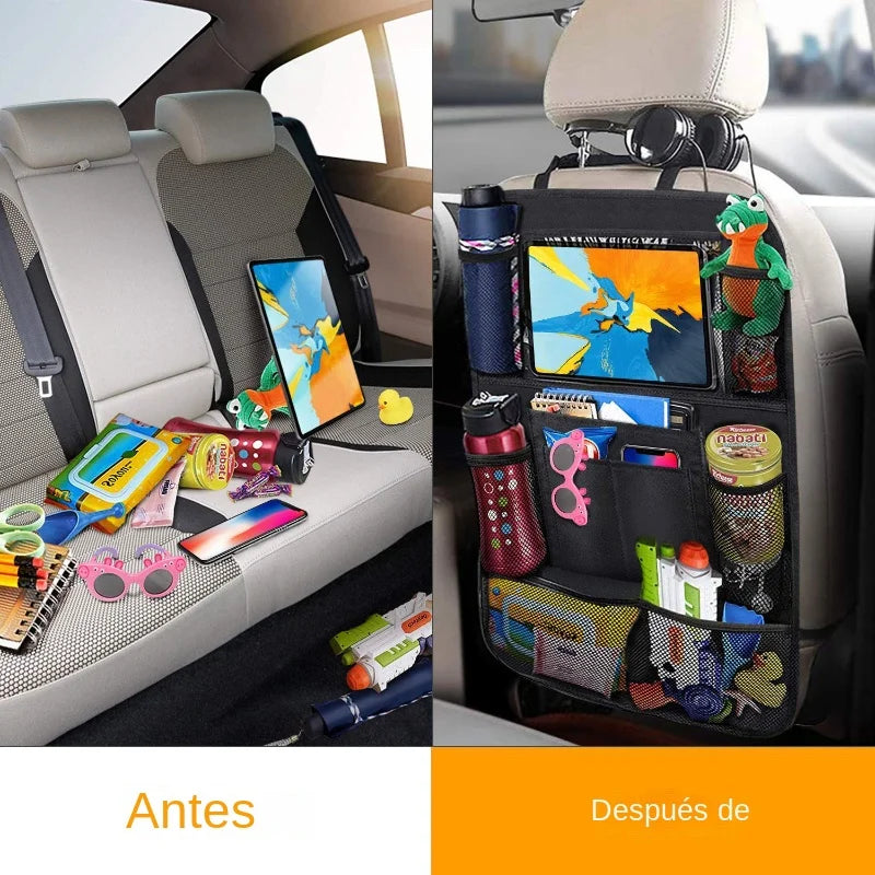 Car Backseat Organizer with Touch Screen Tablet Holder Auto Storage Pockets Cover Car Seat Back Protectors Car Accessories