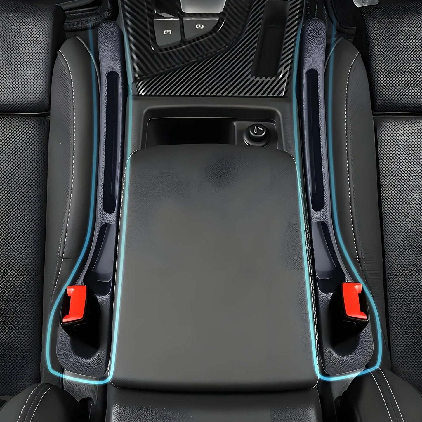 2pcs Car Seat Gap Filler Set - Soft Elastic Multi-Pocket Organizer, Leakproof Anti-Loss, Fits Sedans/SUVs/Trucks