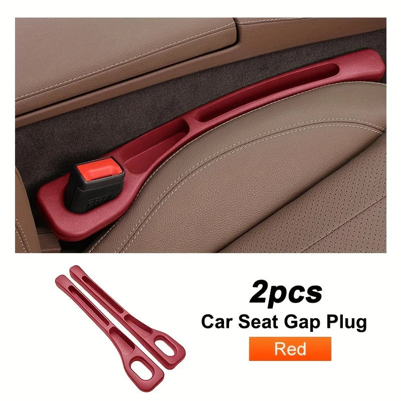 2pcs Car Seat Gap Filler Set - Soft Elastic Multi-Pocket Organizer, Leakproof Anti-Loss, Fits Sedans/SUVs/Trucks