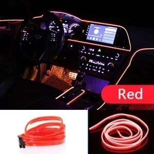 1-5M Car Interior Lights LED Strip Atmosphere Lamp DIY Styling Decorative Light USB EL Wiring Auto Interior Decor Accessories