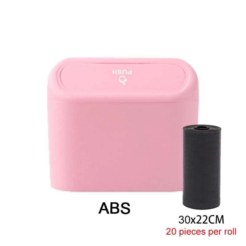 Car Trash Can Hanging Dustbin Garbage Box with Lid Car Interior Storage Case Trash Door Seat Clip Stand Holder Car Accessories