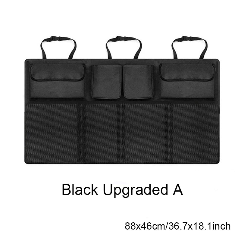 Car Trunk Organizer Adjustable Backseat Storage Bag Net High Capacity Multi-use Oxford Automobile Seat Back Organizers Universal