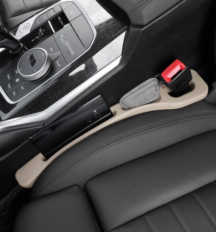 2pcs Car Seat Gap Filler Set - Soft Elastic Multi-Pocket Organizer, Leakproof Anti-Loss, Fits Sedans/SUVs/Trucks