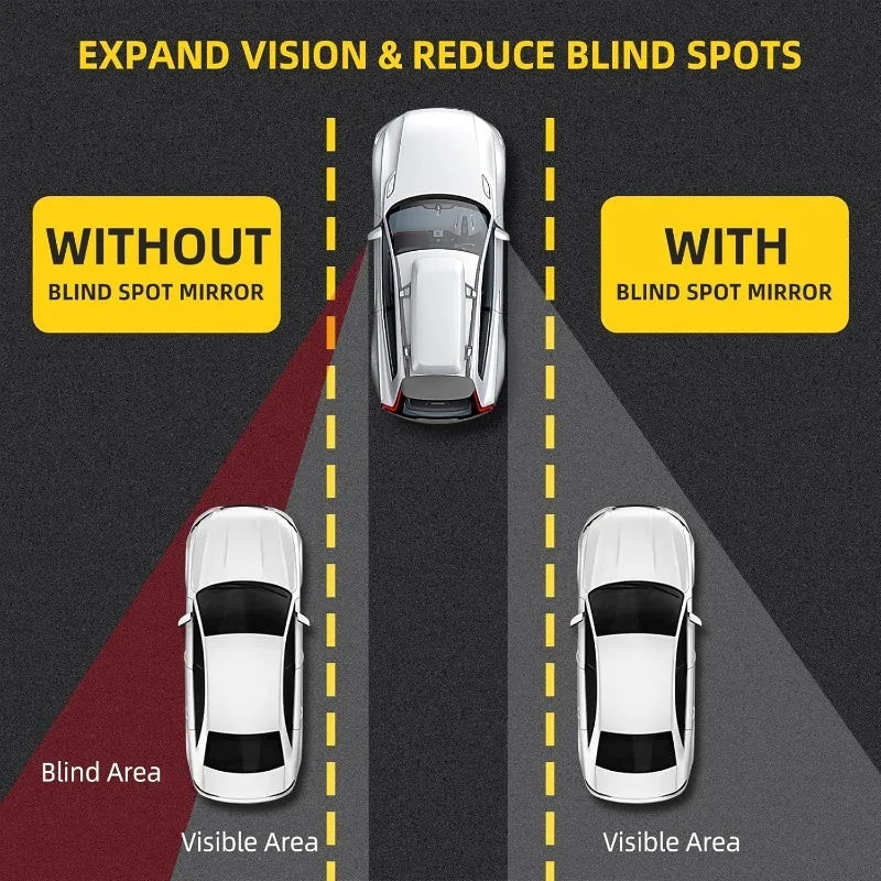 2pcs Blind Spot Mirror for Car, HD Frameless Wide-Angle Convex Mirror for Side View Mirror Blindspot for Car, SUV, Truck