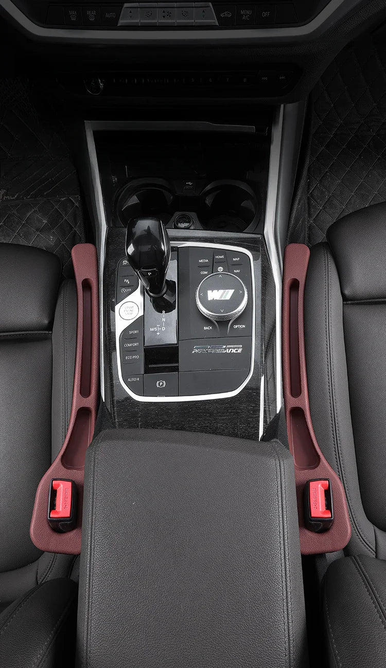 2pcs Car Seat Gap Filler Set - Soft Elastic Multi-Pocket Organizer, Leakproof Anti-Loss, Fits Sedans/SUVs/Trucks