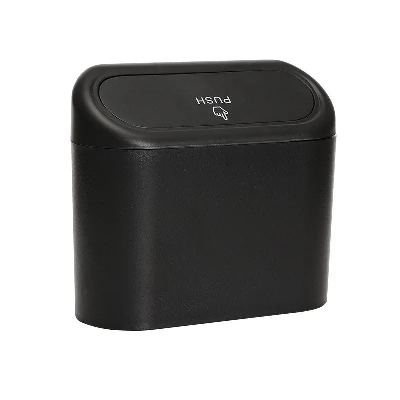 Car Trash Can Hanging Dustbin Garbage Box with Lid Car Interior Storage Case Trash Door Seat Clip Stand Holder Car Accessories