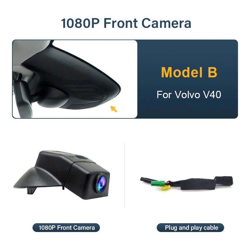 Dash Cam For Volvo V40 2015 2016 2017 2018 2019 2020,Plug and Play Car DVR 4K 2160P Dashcam For Car Camera Video Recorder