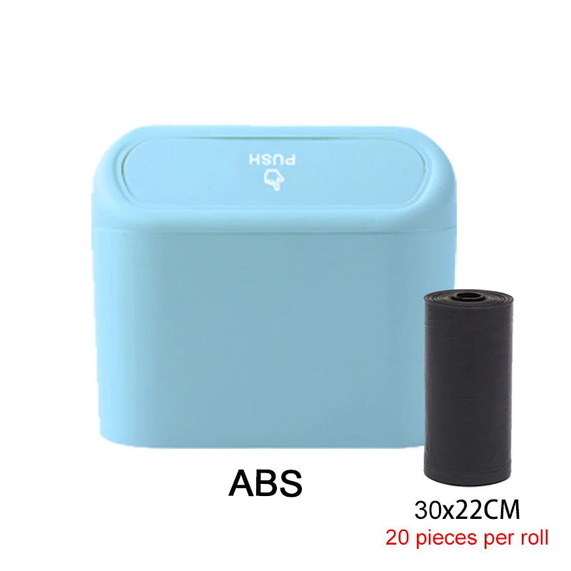 Car Trash Can Hanging Dustbin Garbage Box with Lid Car Interior Storage Case Trash Door Seat Clip Stand Holder Car Accessories