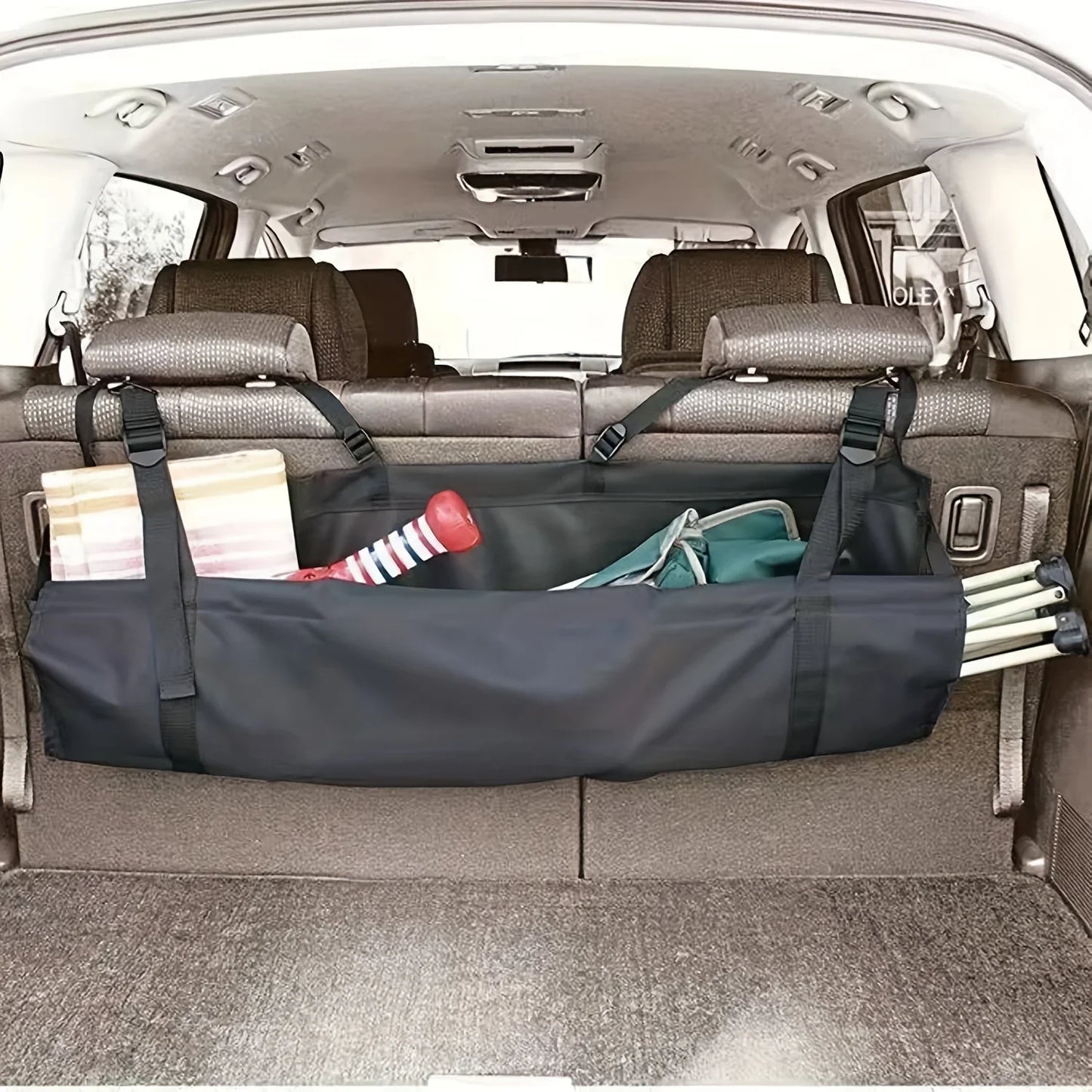 Adjustable Car Trunk Organizer Backseat Storage Bag Net High Capacity Multi-use Oxford Automobile Seat Back Organizers Universal