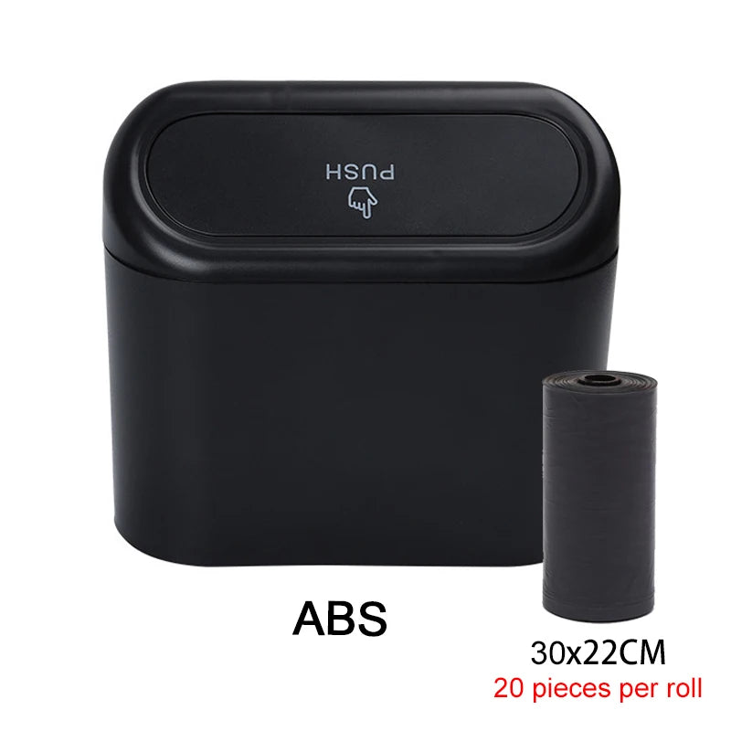 Car Trash Can Hanging Dustbin Garbage Box with Lid Car Interior Storage Case Trash Door Seat Clip Stand Holder Car Accessories