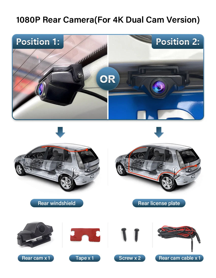 Dash Cam For Volvo V40 2015 2016 2017 2018 2019 2020,Plug and Play Car DVR 4K 2160P Dashcam For Car Camera Video Recorder