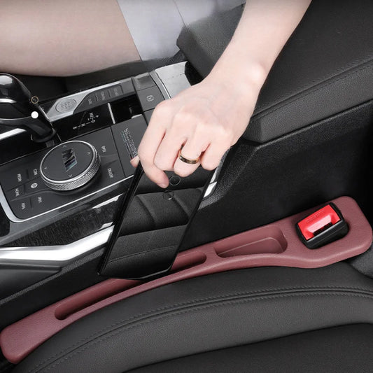 2pcs Car Seat Gap Filler Set - Soft Elastic Multi-Pocket Organizer, Leakproof Anti-Loss, Fits Sedans/SUVs/Trucks