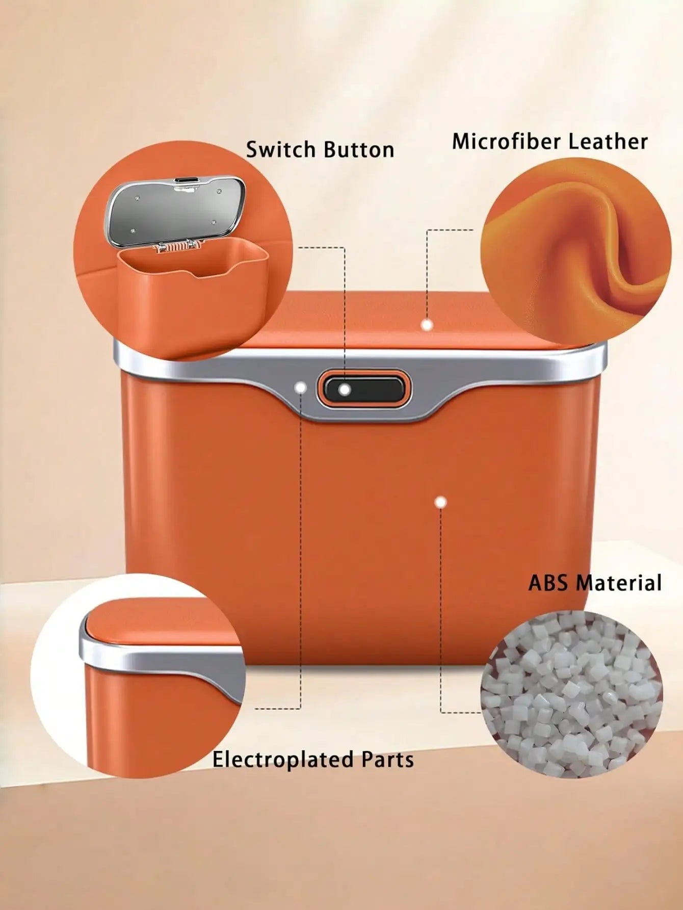 Multi-Functional Car Trash Bin – ABS Material, Serving as a Car Trash Can, Storage Box and Storage Bag