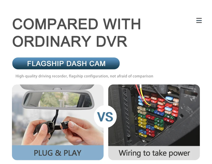 Dash Cam For Volvo V40 2015 2016 2017 2018 2019 2020,Plug and Play Car DVR 4K 2160P Dashcam For Car Camera Video Recorder