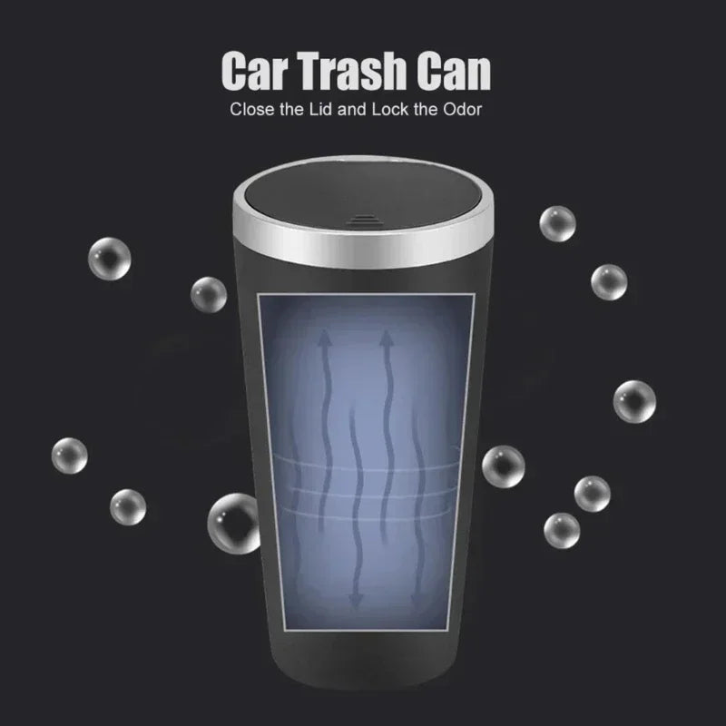 Car Trash Bin Car Interior Rubbish Box Garbage Container Car Cup Holder Trash Can Auto Ashtray Dust Organizer Storage Barrel