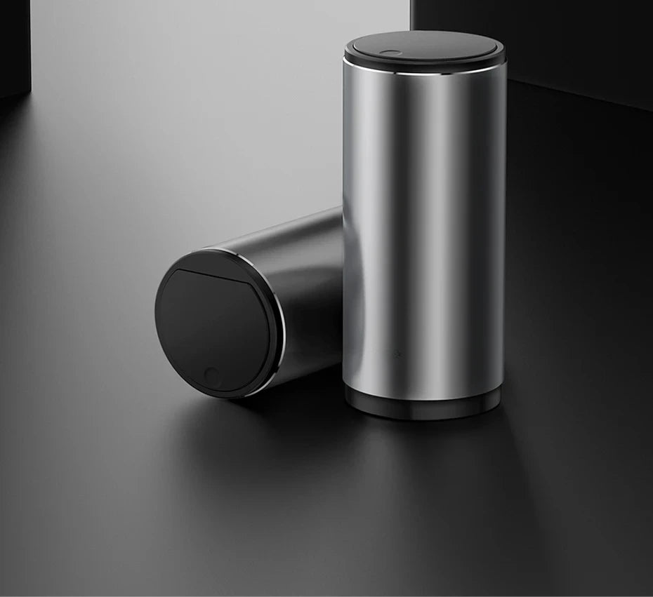 2026 NEW Car Trash Bin Alloy Garbage Can For Car Dustbin Waste Rubbish Basket Bin Organizer Storage Holder Bag Auto Accessories