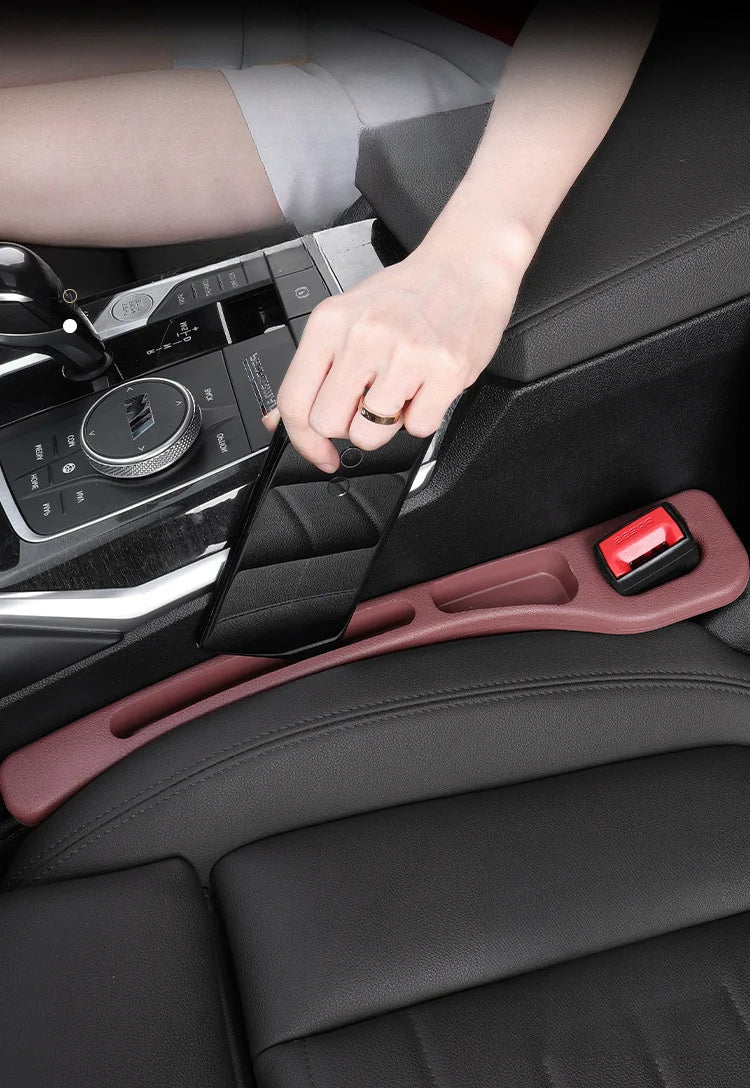 2pcs Car Seat Gap Filler Set - Soft Elastic Multi-Pocket Organizer, Leakproof Anti-Loss, Fits Sedans/SUVs/Trucks