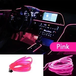 1-5M Car Interior Lights LED Strip Atmosphere Lamp DIY Styling Decorative Light USB EL Wiring Auto Interior Decor Accessories